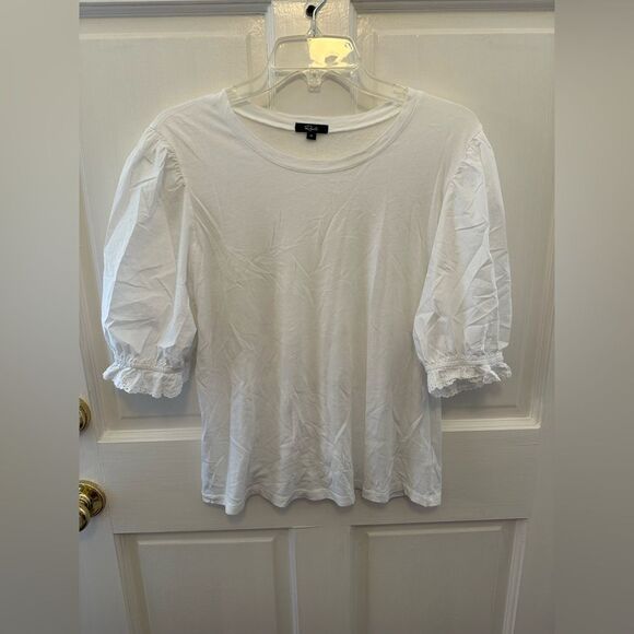 Rails Laurel Puff Sleeve Shirt White Medium - Picture 1 of 5